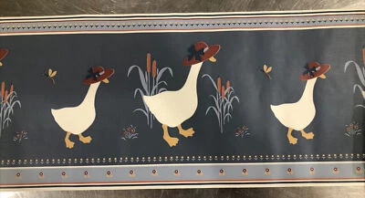 Lot Of 2 Gray Blue Geese Goose Wallpaper Border 8.25" X 15 Ft. each - Image 1 of 3