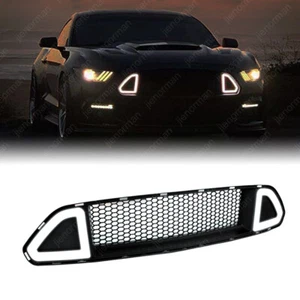 Front Upper Grille Insert Snap on DRL LED Lights Lamps for 15-17 Ford Mustang GT - Picture 1 of 7