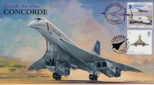 AV600 BAC CONCORDE cubierta sin firmar Isla de Man 2003 doble 2023 GB sello Concorde - Imagen 1 de 1
