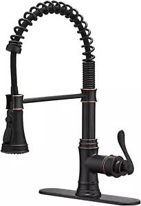 Kitchen Sink Faucet with Deck Plate Single Handle Lever with Pull down Sprayer S - Picture 1 of 12