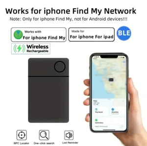 Charging Wireless Tracking Card Wallet GPS Locator. Find My App AirTag Replace - Zdjęcie 1 z 6