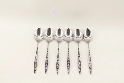 EKCO Eterna SANTIAGO Custom Stainless TeaSpoon Set Of 6 Vintage 6 1/2" - Image 1 of 4
