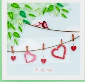 Papyrus Valentine's Day-LOVEBIRDS-To My Wife Card - Picture 1 of 3