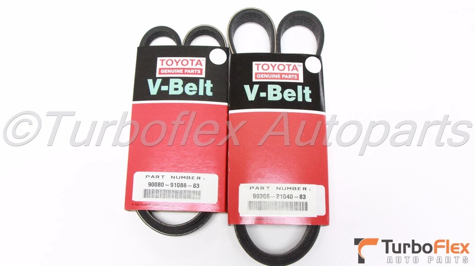 Toyota Lexus V6 3.0L 3.3L Genuine Drive Belt Set Power Steering Belt A/C Alt - Image 1 of 4