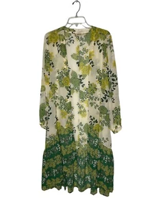 Plumero All Worthy Hunter McGrady Estampado Floral Verde Marfil Floral Pequeño NUEVO - Imagen 1 de 8