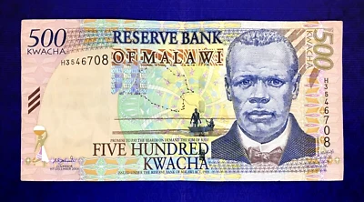 2001 MALAWI - 500 KWACHAS  - XF - EZSU6 - Image 1 of 2