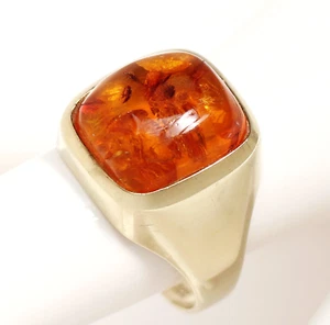 Herrenring 8 Karat 333 Gold Gelbgold Bernstein Amber 3,86 g Gr. 60 - Bild 1 von 3