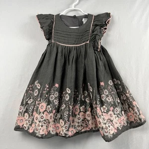 Haute Hippie Girls Dress size 4T Toddler Floral Ruffled Sleeve Cotton Flare - Picture 1 of 12