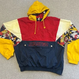 Vintage StarterWindbreaker Jacket Men's 90s Aztec  Multicolor Size L - Picture 1 of 9