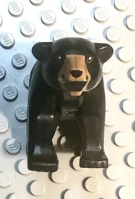 LEGO Black Bear - 2 Back Studs - Light Brown Muzzle - Black Nose - Animal - Image 1 of 4
