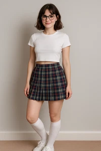 Vintage ACTRA Plaid Pleated Skirt Schoolgirl Tennis Preppy 80s 90s Large - Picture 1 of 7