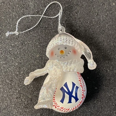 New York Yankees Snowman Christmas Ornament MLBP Licensed Baseball Holiday Decor - Image 1 of 4