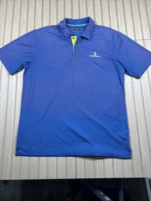 Pebble Beach Dry Luxe Performance Mens Short Sleeve Collard Blue Golf Polo XL - Image 1 of 4