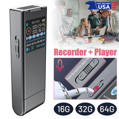 New Mini Digital Sound Audio Recorder 50H Dictaphone MP3 Player Voice Recording - Image 1 of 4