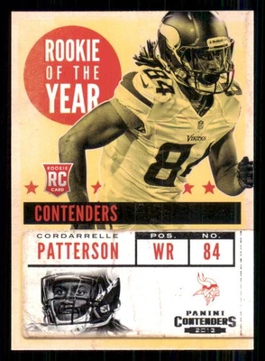 2013 Panini Contenders ROY Contenders #1 Cordarrelle Patterson - Image 1 of 2