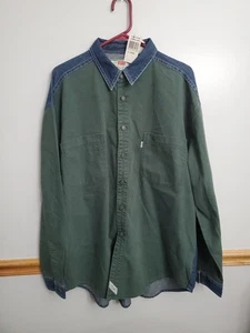 Vintage Levi's grünes Denim Langarm Hemd Größe XL Neu mit Etikett - Bild 1 von 22