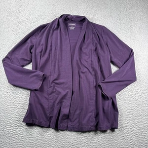 LL Bean Cardigan Women S Purple Long Sleeve Open Front Stretchy Career Casual - Picture 1 of 10