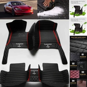 For Tesla Model s Car Floor Mats Waterproof Auto Custom Liner Carpets PU Leather - Imagen 1 de 33