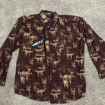 Camisa con botones estampado de ciervos Roper XL Foto 1 de 3