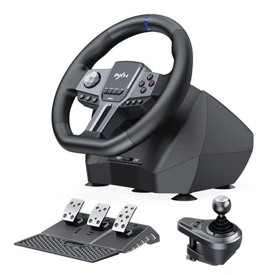 PXN - V9 Gen2 Racing Wheel - 270&900° Car Sim Steering Wheel, 3 Pedals, H Shift - Image 1 of 4