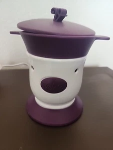Velata Purple Pedestal Fun Fondue Electric Warmer Set New - Picture 1 of 6
