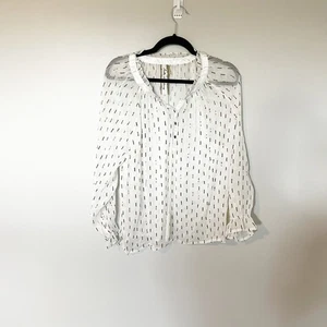 Aratta maven blouse sheer metallic thread bohemian tassels nwt medium - Picture 1 of 11