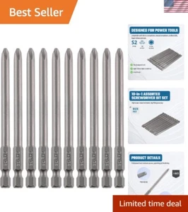Professional Grade 10-Piece Phillips Screwdriver Bit Set with Magnetic Tips - Picture 1 of 9