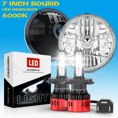 Faros LED redondos de 7 pulgadas Hi/Lo H4 Fit Mercedes Benz 240D 300D 220D 300TD 280 Foto 1 de 4