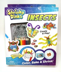 Shrinky Dinks Insects NEW Color Bake Shrink Kids Toy Activity 76 Pieces USA - Picture 1 of 5