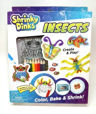 Shrinky Dinks Insectos NUEVO Color Hornear Encogible Niños Juguete Actividad 76 Piezas EE. UU. Foto 1 de 4