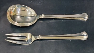 Hans Hansen Juego de servir ensalada danesa sólida esterlina, cuchara y tenedor, 9", 202 gramos Foto 1 de 4