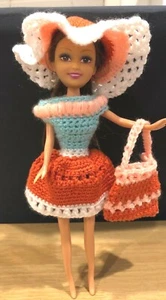 Crochet Pattern (UK or US) Doll Dress for Barbie or Disney Princess type dolls - Picture 1 of 8