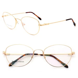 Unzerbrechliche Cat Eye Damen Brille Vollrand Rund Brille Brillengestell Memory Metall - Bild 1 von 16