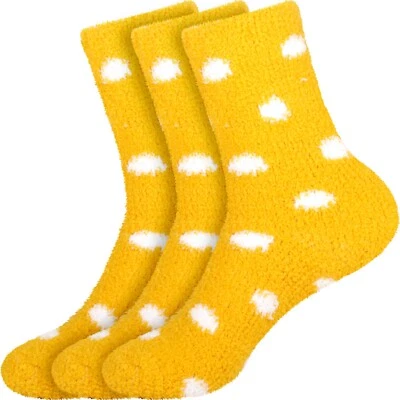 Calcetines BambooMN súper suaves cálidos de microfibra acogedores difusos a lunares - 3 pares Foto 1 de 4