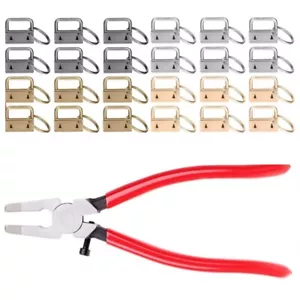 40pcs 25mm for Key Fob Keychain Hardware with Pliers Tool for Wristlet for Key L - Picture 1 of 8