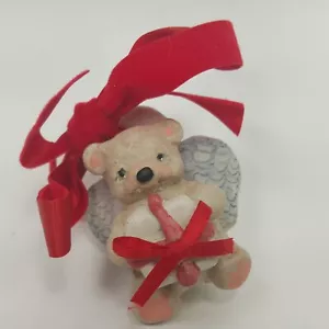 Sicli da sogno: orsacchiotto cherubino con ornamento regalo fiocco rosso LGHKH - Foto 1 di 7