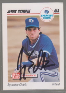Skybox 1992 autografiado Jerry Schunk - Syracuse Chiefs - Imagen 1 de 1