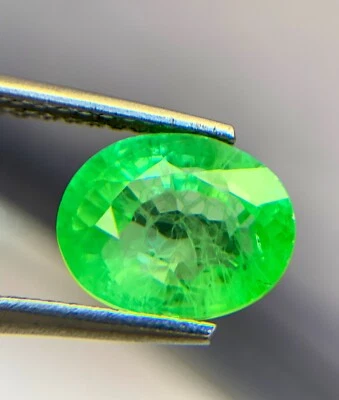 15.55 CT COLOMBIAN EMERALD OVAL | Lab Created Corundum | Loose Gemstone Gift - Image 1 of 4