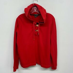 Lauren Ralph Lauren Shirt Size XL Womens Hood Pullover Long Sleeve Red