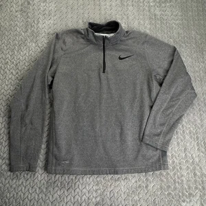 Nike Therma-Fit 1/4 Zip Pullover Jacket Medium Gray RN 56323 Logo Training - Picture 1 of 9