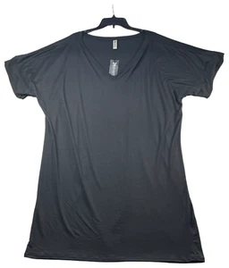 24 Seven Shirt Dress Womens Plus size 2X Black Short Sleeve Stretch Casual New - Picture 1 of 7
