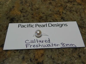 Add On Pearl 8mm Cultured Freshwater White Pearl - Picture 1 of 1