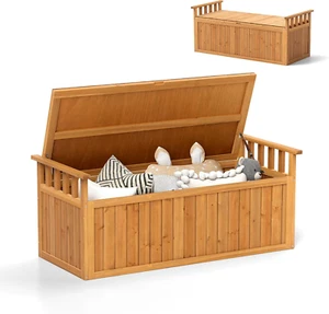 Cassapanca Da Esterno Impermeabile 209L, Baule Da Esterno in Legno Con Coperchio - Foto 1 di 12