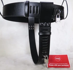 Chastity Belt device female faux leather locking belts with extras, goth bondage - Bild 1 von 19