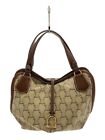 Authentic Celine hand bag PVC leather brown tote macadam