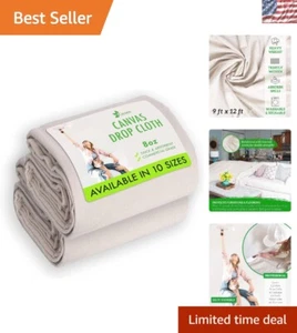 Versatile 9x12 Canvas Drop Cloth Pack - Absorbent Protection for Painting & More - Picture 1 of 9