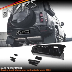Gloss Black Rear Bumper Bar & Tow Cover Trim for Land Rover Defender L663 20-24 - Picture 1 of 18