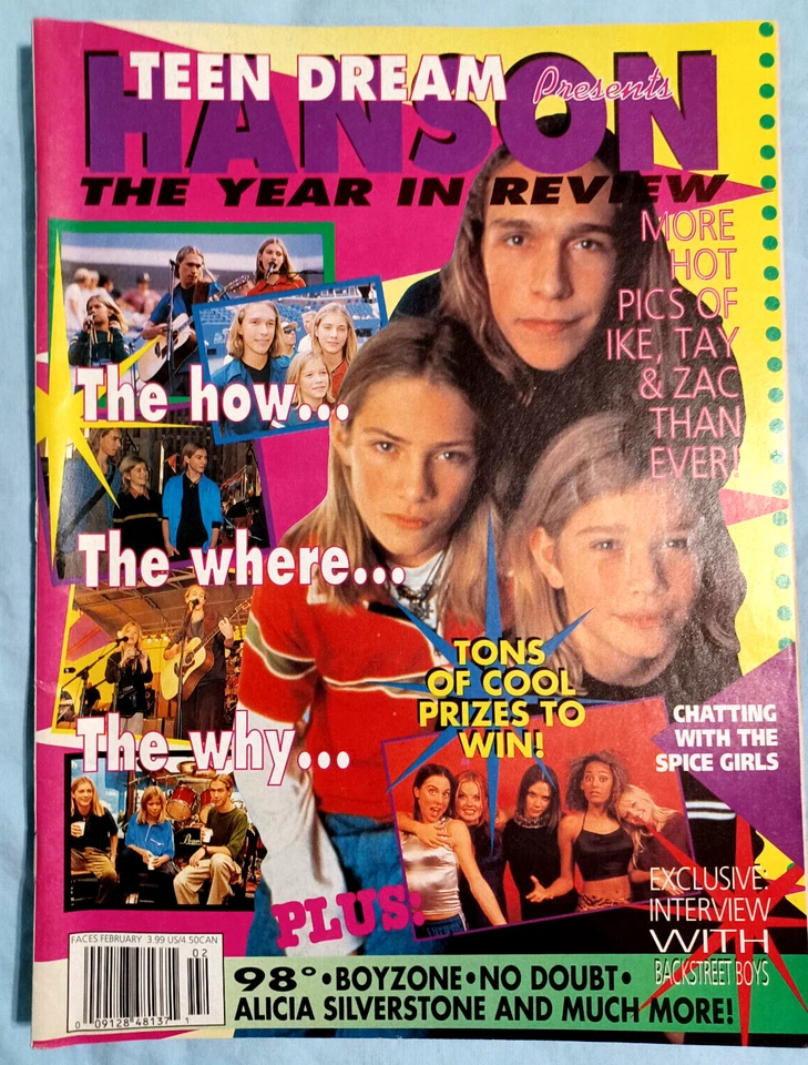 Teen Dream Faces Presents Hanson Year in Review 1998 12 Hanson Pinups Mint Z4 Foto 1 de 3