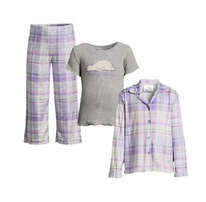 Girl's 6-6x Pajama Set 3 piece pants with short and long sleeve tops - Picture 1 of 1