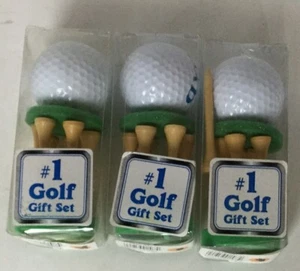 (3) Dad's White Golf Ball and Tees yellow Gift Set Sealed, For Dad #1 golf set - Picture 1 of 4